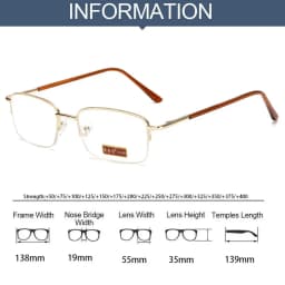 +1.00~+4.0 Unisex Reading Glasses Spring Hinge Metal Half Moon Reading Glasses Ultra Light Resin Eyeglasses Half Frame Glasses