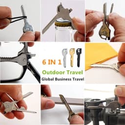 1PC 6 in 1 Tech Useful Multifunction Knife Utili-Key Key Chain Pendant Screwdriver Bottle Opener Camping EDC Outdoor Tool