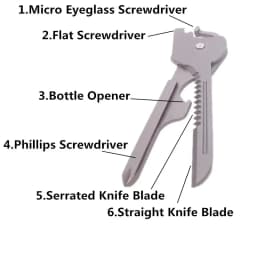 1PC 6 in 1 Tech Useful Multifunction Knife Utili-Key Key Chain Pendant Screwdriver Bottle Opener Camping EDC Outdoor Tool