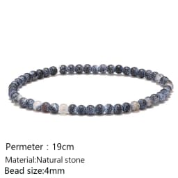 Vintage 925 Silver Plated C-Bangle Featured Europe and American Personality Weathered Natural Stone Bead Bracelet Unisex Jewelry