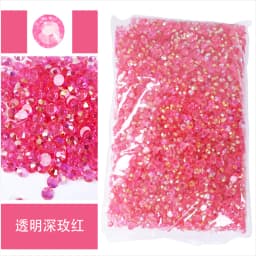 Bulk Wholesale Jelly Color AB Transparent AB 2mm,3mm,4mm,5mm,6mm Facets FlatBack Resin Rhinestone Nail Art Garment Decoration