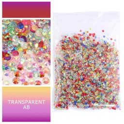 Bulk Wholesale Jelly Color AB Transparent AB 2mm,3mm,4mm,5mm,6mm Facets FlatBack Resin Rhinestone Nail Art Garment Decoration