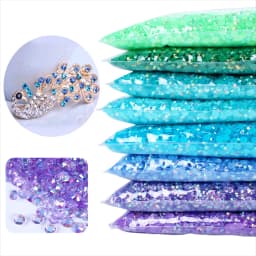 Bulk Wholesale Jelly Color AB Transparent AB 2mm,3mm,4mm,5mm,6mm Facets FlatBack Resin Rhinestone Nail Art Garment Decoration