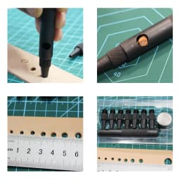 QJH Leather Hole Punch Removable Round Belt Punch Hole Screw Punch Leather Tools 2.0/2.5/3.0/3.5/4.0/4.5/5.0mm