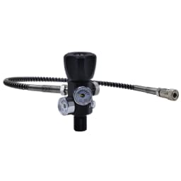 High Pressure DIN Valve Adapter with Gauge Hose, Tank Fill Station Cylinder Refill Charging Valve, M18*1.5, 5/8