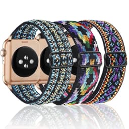 Nylon Loop Strap for Apple Watch 10 Band 46mm 42mm 45mm 44mm 41mm 40mm Adjustable Elastic Bracelet iWatch Series Ultra 9 8 SE 7