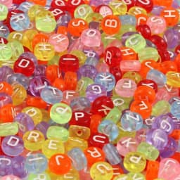 200pcs Mix Letter Acrylic Beads Round Flat Alphabet Spacer Bead and Elastic Cord For Jewelry Make Handmade Diy Bracelet Necklace