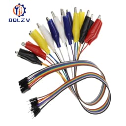 Diymore Alligator Clip To Dupont Wire 10Pin Male Crocodile Clip To Jumper Wire 10pin Female Test Lead for Arduino Raspberry Pi