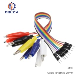 Diymore Alligator Clip To Dupont Wire 10Pin Male Crocodile Clip To Jumper Wire 10pin Female Test Lead for Arduino Raspberry Pi