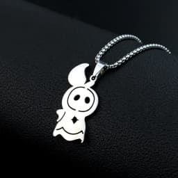 New Genshin Impact Necklace For Teen Punk Anime Cartoon Tartaglia Titanium Steel Necklace Jewelry Accessories For Men Gifts