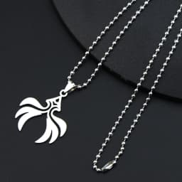 New Genshin Impact Necklace For Teen Punk Anime Cartoon Tartaglia Titanium Steel Necklace Jewelry Accessories For Men Gifts