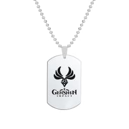 New Genshin Impact Necklace For Teen Punk Anime Cartoon Tartaglia Titanium Steel Necklace Jewelry Accessories For Men Gifts