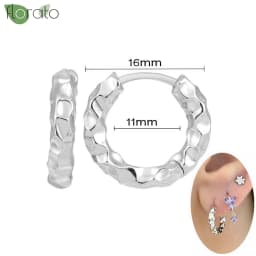 925 Sterling Silver Needle Fashion Small Hoop Earring for Women Mini Round Earrings Party Cartilage Piercing Jewelry Wholesale