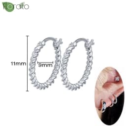 925 Sterling Silver Needle Fashion Small Hoop Earring for Women Mini Round Earrings Party Cartilage Piercing Jewelry Wholesale