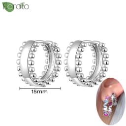925 Sterling Silver Needle Fashion Small Hoop Earring for Women Mini Round Earrings Party Cartilage Piercing Jewelry Wholesale