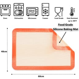 LMETJMA Silicone Baking Mat Non-Stick Reusable Silicone Pastry Baking Mat Food Grade Liquid Silicone Baking Mats KC0474