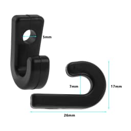 6Pcs Kayak Nylon Bungee Hooks Lashing Shock Cord J-type Hook Black Tie Down Deck Buckle for Canoe Paddle Board Boats Accessories