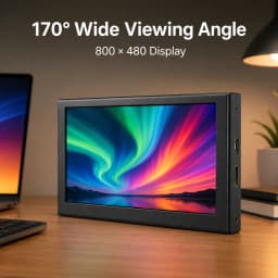 LESOWN 5 Inch Mini Monitor IPS 800x480 Small Portable Capacitive Touch Screen LCD Display Metal Cover for Windows Mac PC