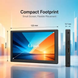 LESOWN 5 Inch Mini Monitor IPS 800x480 Small Portable Capacitive Touch Screen LCD Display Metal Cover for Windows Mac PC