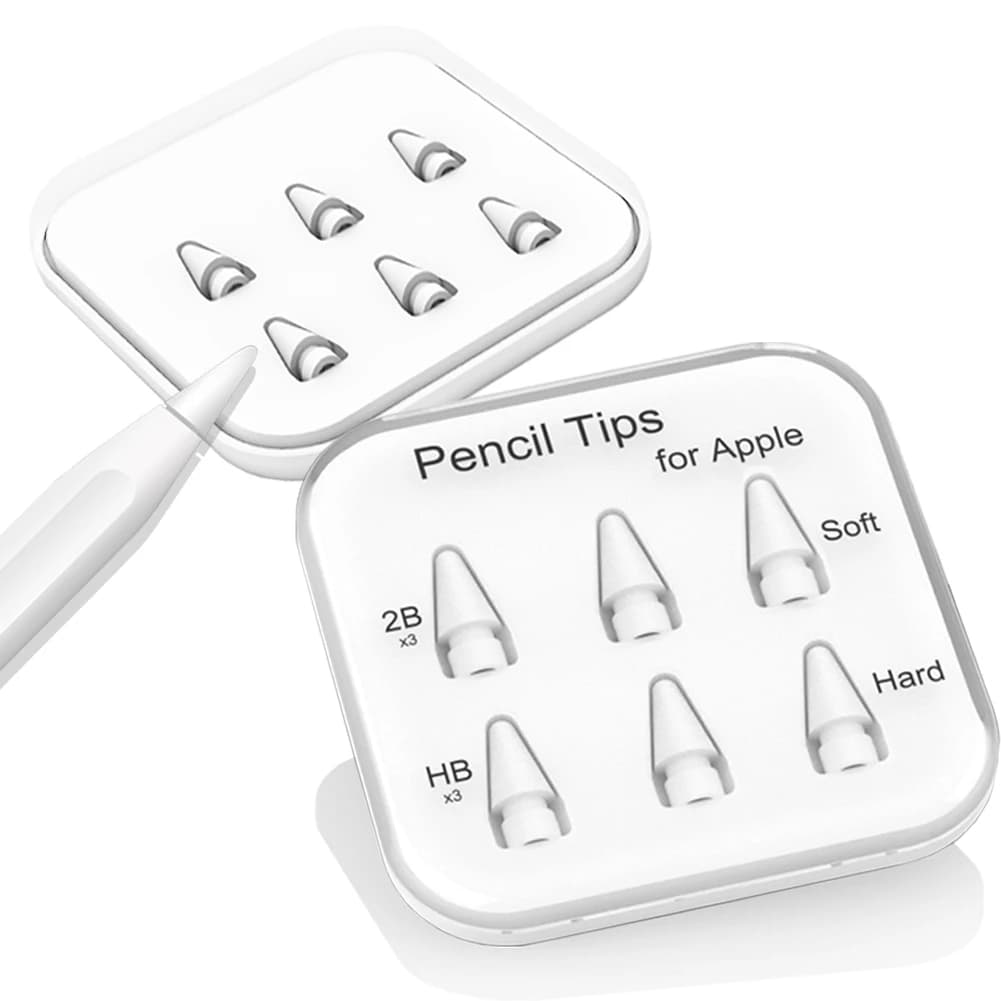 Soft Pencil Tips for Apple Pencil 1st / 2nd / 3rd /Pro Generation, Double-Layered iPad Stylus Nib, Both Soft and Hard