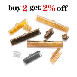 50pcs/lot  Cove Clasps Cord End Caps String Ribbon Leather Clip Necklace Bracelet Connector for Jewelry Making Supplies