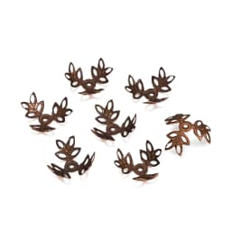 100pcs/lot 16x16mm Metallic KC Gold Three leaves Spacer Beads End Cap For DIY Jewelry Making Bracelet Findings Supplies