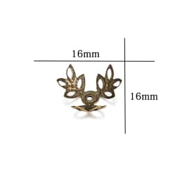 100pcs/lot 16x16mm Metallic KC Gold Three leaves Spacer Beads End Cap For DIY Jewelry Making Bracelet Findings Supplies