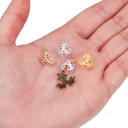 100pcs/lot 16x16mm Metallic KC Gold Three leaves Spacer Beads End Cap For DIY Jewelry Making Bracelet Findings Supplies