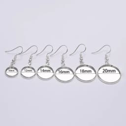 10pcs 10-25mm Tray Bezel Cabochon Earring Hook Blank Setting Round Pendant Ear Base Findings For DIY Glass Cameo Jewelry Making