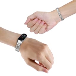 Thin Metal Strap for Xiaomi Mi Band 5/7/6 Wristband Women Bling Bracelet Slim Watchband for Mi Band 10/9/8 Smartwatch Adjustable