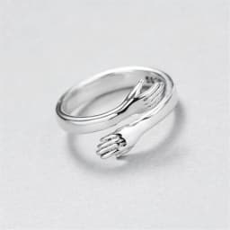 Romantic Love Hug Hand Rings Creative Love Forever Open Finger Rings Adjustable Exquisite Jewelry Ring For Women Party Gift