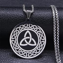 Witchcraft Celtic Witch Knot Pendant Necklace for Women Men Stainless Steel Slavic Protection Amulet Jewelry nudo de bruja N3380