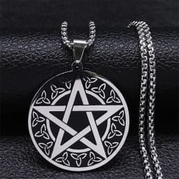 Witchcraft Celtic Witch Knot Pendant Necklace for Women Men Stainless Steel Slavic Protection Amulet Jewelry nudo de bruja N3380
