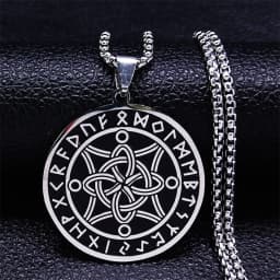Witchcraft Celtic Witch Knot Pendant Necklace for Women Men Stainless Steel Slavic Protection Amulet Jewelry nudo de bruja N3380