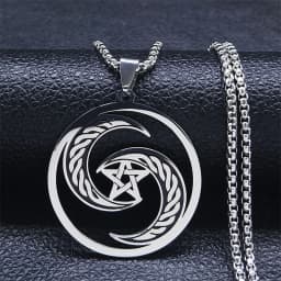 Witchcraft Celtic Witch Knot Pendant Necklace for Women Men Stainless Steel Slavic Protection Amulet Jewelry nudo de bruja N3380
