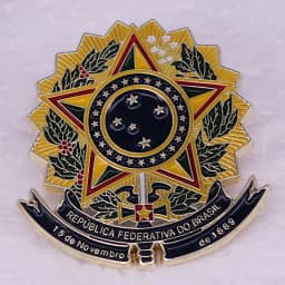 Brazil Badge Star Medal Metal Brooch Jewelry