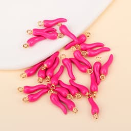 10Pcs 8x19mm Enamel Purple Eggplant Charms Pendant For DIY Jewelry Making Supplies Handmade Earrings Bracelets Accessories Craft