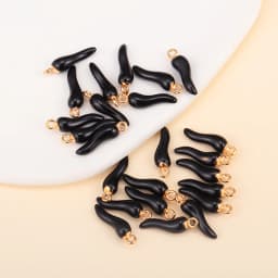 10Pcs 8x19mm Enamel Purple Eggplant Charms Pendant For DIY Jewelry Making Supplies Handmade Earrings Bracelets Accessories Craft