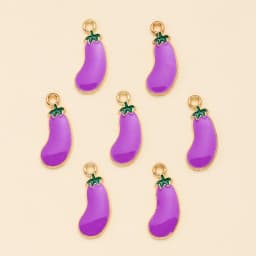 10Pcs 8x19mm Enamel Purple Eggplant Charms Pendant For DIY Jewelry Making Supplies Handmade Earrings Bracelets Accessories Craft