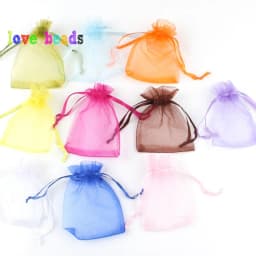 50pcs 7x9 9x12 10x15 13x18cm Gift Organza Bags Drawable Wedding Party Decoration Gift Bags Display Packaging Jewelry Pouches