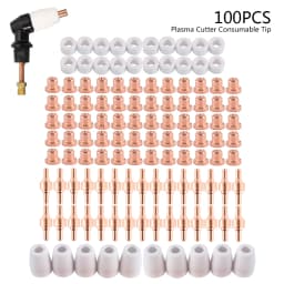 100Pcs Plasma Cutter Tip Electrodes & Nozzles Kit Consumable Accessories for PT31 CUT 30 40 50 Plasma Cutter Welding Tools