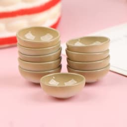 10pcs Dollhouse Miniature Bowl Dish Round Mini Cutlery Toy 1/12 Scale Doll House Kitchen Dinning Accessory