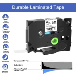 1PK Compatible for Brother TZE Tape 231 241 251 S231 Ribbons 6/9/12/18/24mm Laminated Tape for Brother P-touch Label Printer