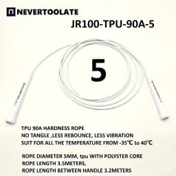 JR100 5 MM 6 mm diameter TPU (80A 90A) and PVC (80A) skip rope 15.5cm middle-long handle NEVERTOOLATE GOOD QUALITY