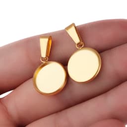 High Quality 6-30mm Stainless Steel Cabochon Base Bezel For Jewelry Making Blank Trays Pendant Settings With Clasps DIY Necklace