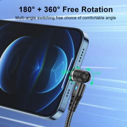 USLION 540 Rotate 3A Magnetic Cable Fast Charging Micro USB Type C Cable For iPhone Xiaomi Samsung Charger Wire Cord USB Cable