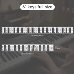 Free Paste Overlay Type 61 / 88 Keys Piano Note Marker Silicone Strips for Beginners / Kids, No Glue Practice Sticker