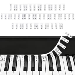 Free Paste Overlay Type 61 / 88 Keys Piano Note Marker Silicone Strips for Beginners / Kids, No Glue Practice Sticker