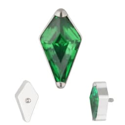 ASTM F136 Titanium rhombus EAR PIERC Zircon Paved Top Thread ear rings Cartilage Tragus Earrings Lip Stud Helix Piercing Jewelry