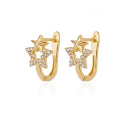 Zircon Snowflake Earrings For Women Gold Color Stainless Steel Flower Geometric Hoop Earring Aesthetic Luxury Wedding Jewerly